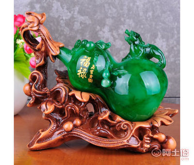 楚漢翠玉葫蘆中式擺件 承載古韻的招財創意禮品